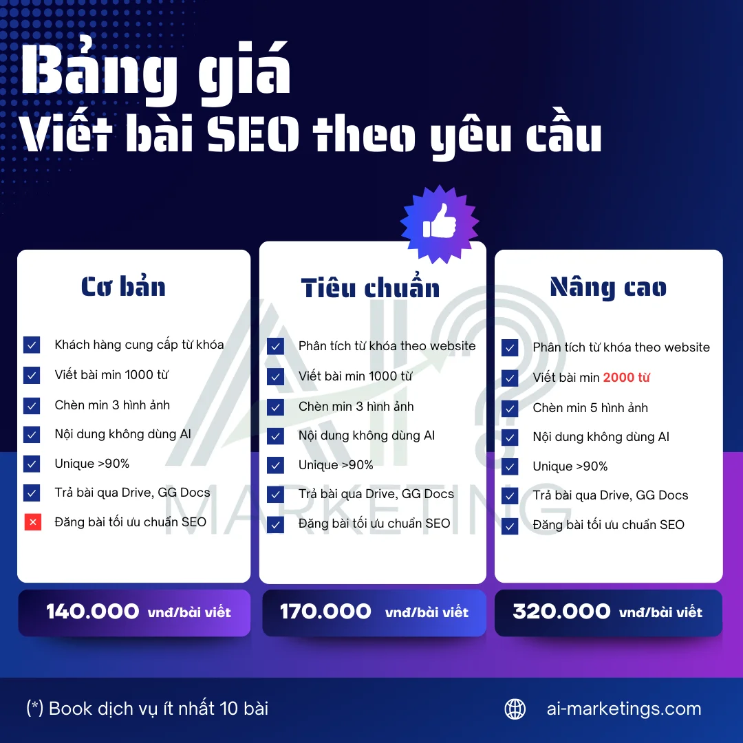 dịch vụ viết bài chuẩn SEO